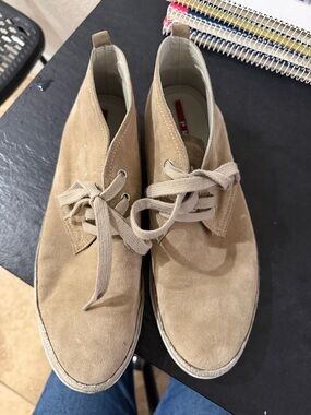 Prada Men's Beige Suede Chukka Boots